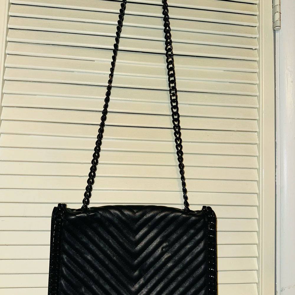 Aldo Black Chevron Crossbody Bag